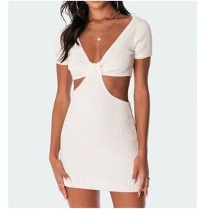 Edikted White Cut-Out Mini Dress